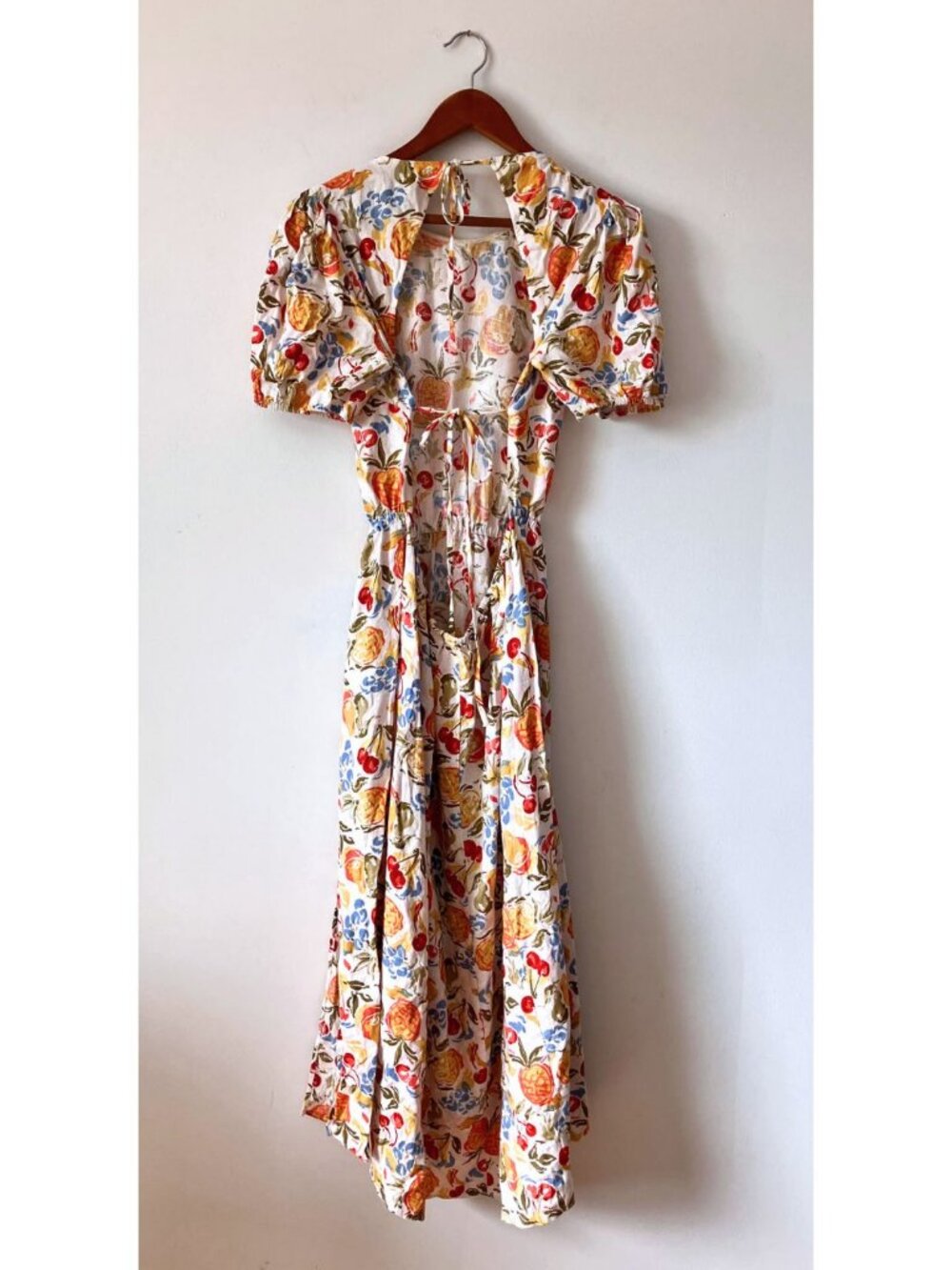 Reformation Anneliese Linen Midi Dress Fruit Cocktail Size 10 - Picture 4 of 10